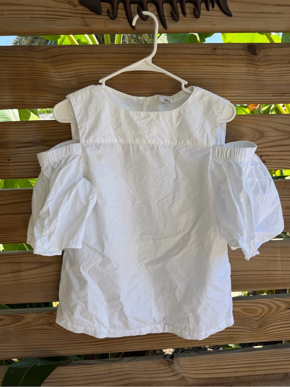 White Cold-Shoulder Puff Sleeve Top